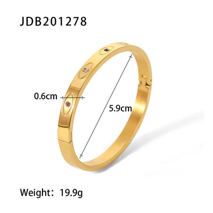 Gold-Plated Stainless Steel Bracelet with Zirconia – Trendy Women’s Jewelry