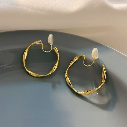 Vintage Geometric Copper Earrings – Retro Gold & Silver Jewelry for Women