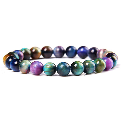 Natural Stone 8mm Bead Bracelet – Handmade Colorful Gemstone Jewelry for Men