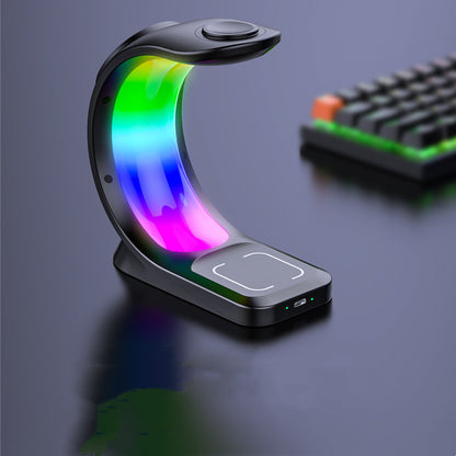 4-in-1 Magnetic Wireless Charger Station with RGB Light – Fast Charging for iPhone, AirPods & Apple Watch