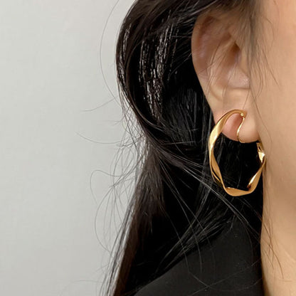 Vintage Geometric Copper Earrings – Retro Gold & Silver Jewelry for Women