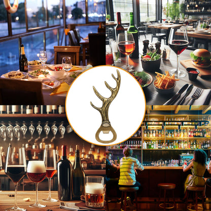 Deer Antler Beer Bottle Opener – Universal Bar Tool for Parties & Restaurants