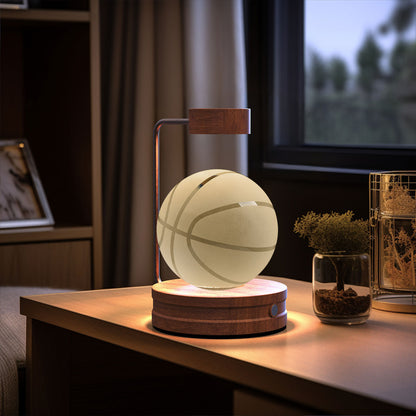 3D Crystal Ball Night Light – USB Wooden Base Bedside Lamp