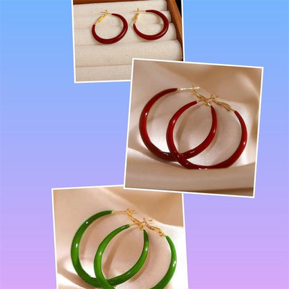Retro Oil-Spot Glaze Drop Earrings – Sweet Tassel Circle Jewelry for Women