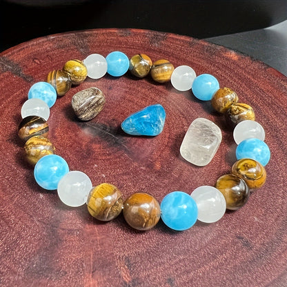 Tiger Eye Stone Beaded Bracelet – 8mm Natural Gemstone Jewelry for Men & Women