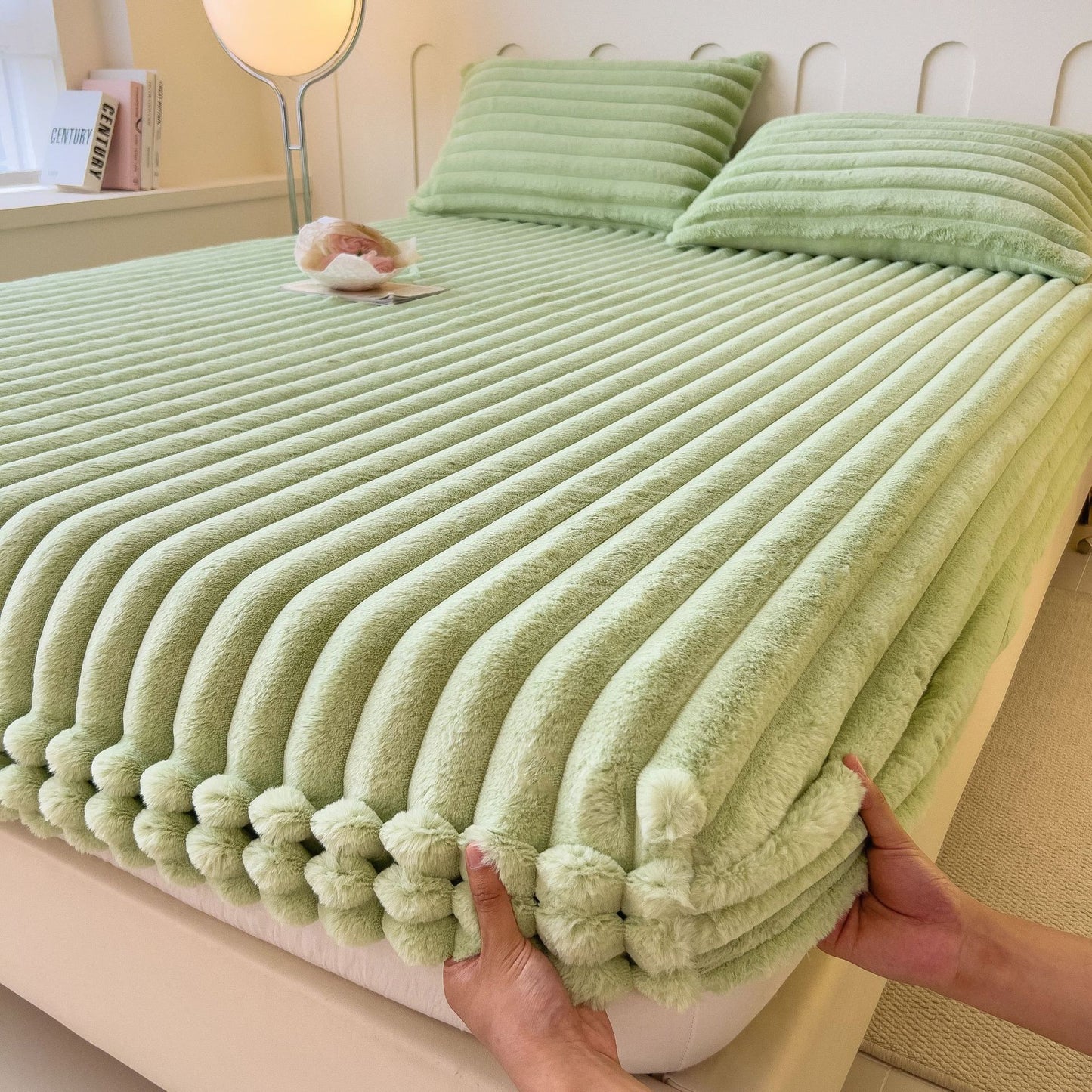 Autumn & Winter Imitation Angora Thickened Fitted Sheet – Soft Student Dormitory Bed Sheet