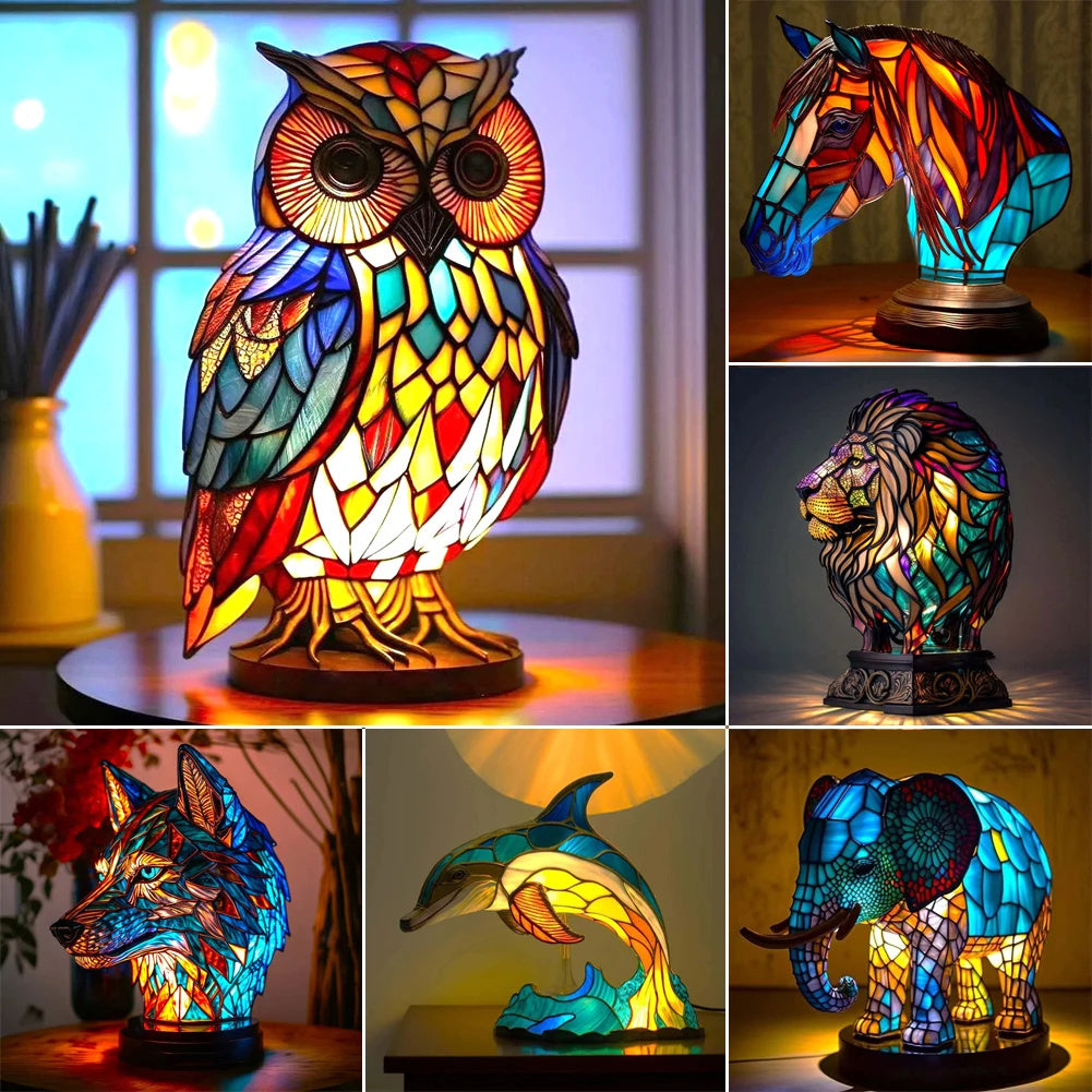 3D Animal Night Light Desk Lamp – Colorful Decorative Table Lamp