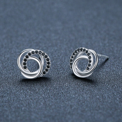 Hollow Multi-Circle Zircon Earrings – Elegant Natural Style Copper Jewelry for Women