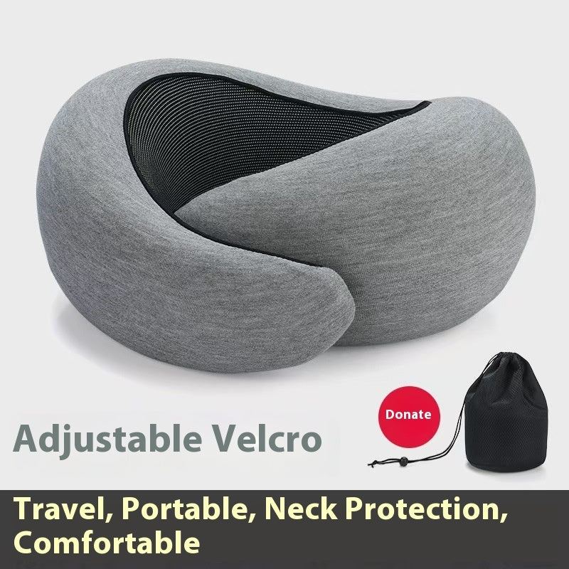 U-Shape Memory Foam Travel Neck Pillow – Adjustable Support for Airplane, Car & Office