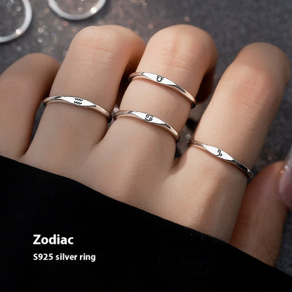 Twelve Constellation Open Ring – Zodiac Sign Jewelry for Women