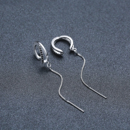 Geometric Tassel Ear Clip – Light Luxury Copper Earrings for Women