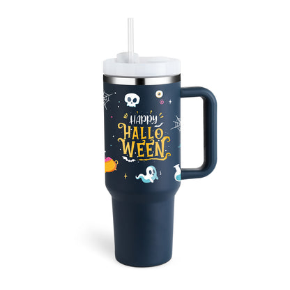 40 Oz Insulated Tumbler with Handle & Straw – Stainless Steel Vacuum Cup