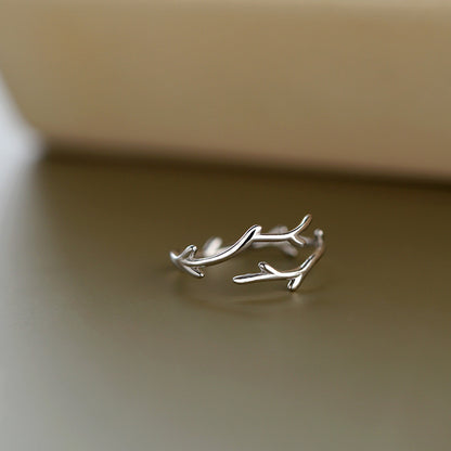 Antlers Open Ring – Minimalist INS Style Jewelry for Women