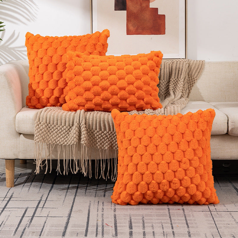 Woven Fleece Solid Color Waist Rest Pillow Cover – Soft Lumbar Support Cushion Case