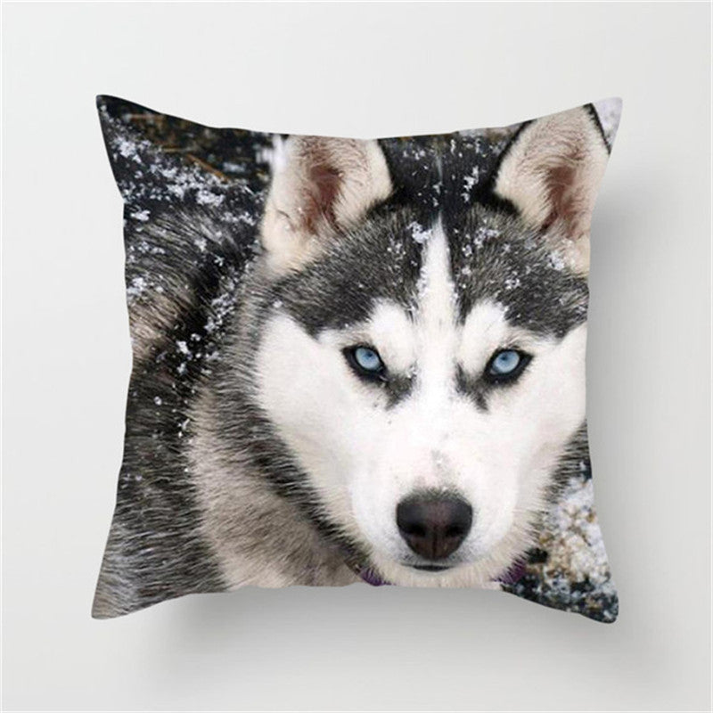 3D Fluorescent Wolf Polyester Pillowcase – Home Decoration Cushion Cover (No Pillow Core)