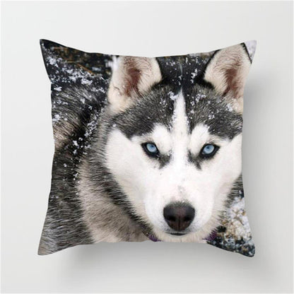 3D Fluorescent Wolf Polyester Pillowcase – Home Decoration Cushion Cover (No Pillow Core)