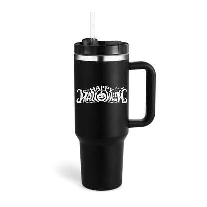 40 Oz Insulated Tumbler with Handle & Straw – Stainless Steel Vacuum Cup