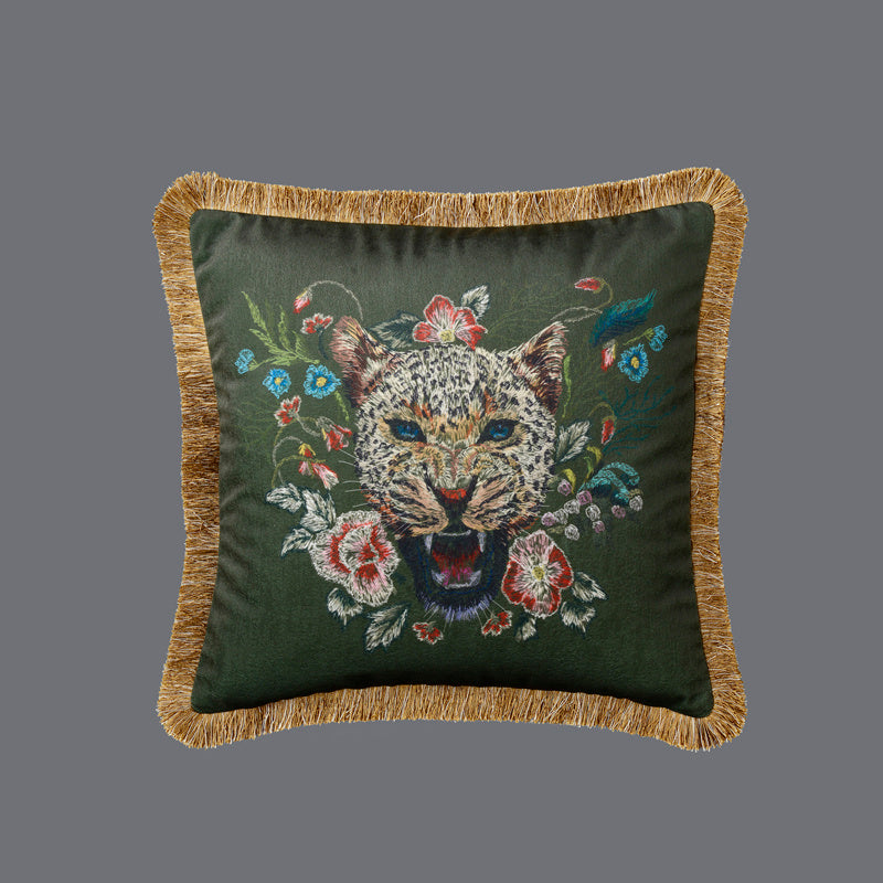 Retro Tassel Sofa Cushion Pillow 45x45cm – European Style Nature Print Backrest Pillow with Thick Rope or Tassel | 9 Designs