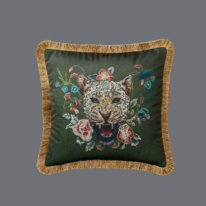 Retro Tassel Sofa Cushion Pillow 45x45cm – European Style Nature Print Backrest Pillow with Thick Rope or Tassel | 9 Designs