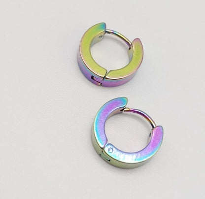 Simple Stainless Steel Hoop Earrings – Electroplated 4×9mm Jewelry for Women