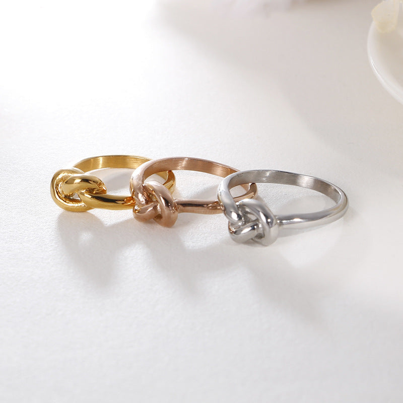 Geometric Knot Titanium Steel Ring – Truelove Design Jewelry