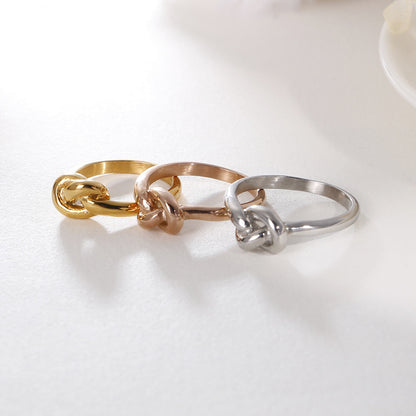Geometric Knot Titanium Steel Ring – Truelove Design Jewelry