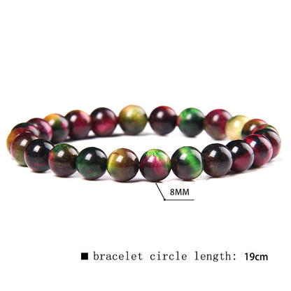 Natural Stone 8mm Bead Bracelet – Handmade Colorful Gemstone Jewelry for Men