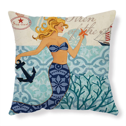Sea Turtle Printed Throw Pillow Cases – Ocean Cushion Covers for Home Decor Sofa & Chair Seat