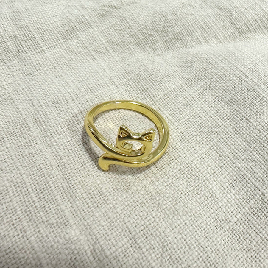 Adjustable Cat Knitted Ring – Cute Animal Jewelry for Women
