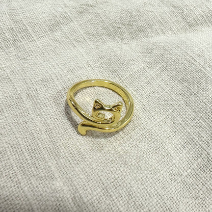 Adjustable Cat Knitted Ring – Cute Animal Jewelry for Women
