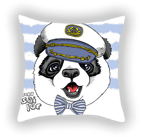 Blue Series Pet Dog Print Pillow Cover – Sofa, Balcony & Car Cushion Case for Dog Lovers
