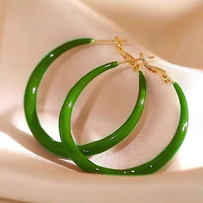 Retro Oil-Spot Glaze Drop Earrings – Sweet Tassel Circle Jewelry for Women