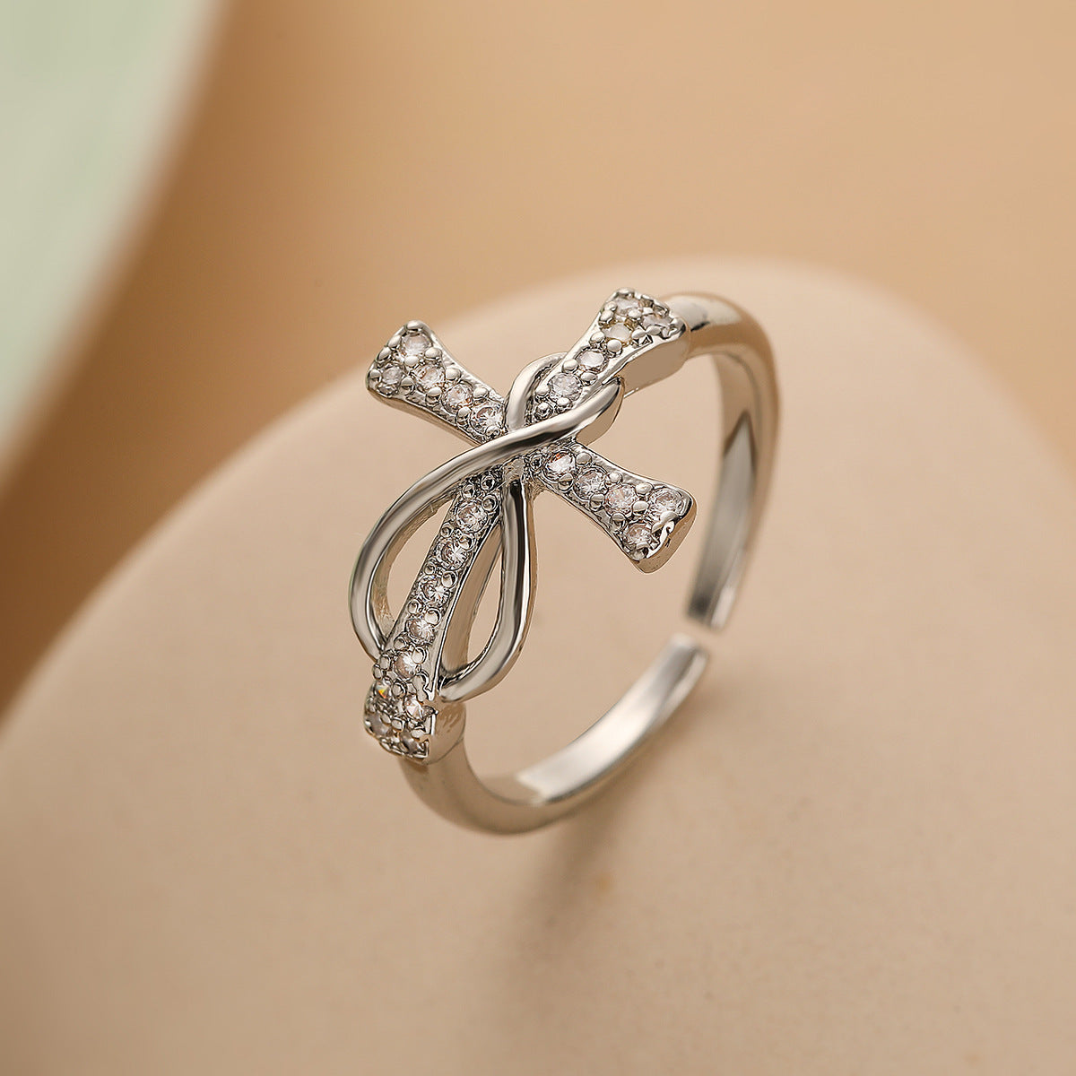 Color Matching Copper Cross Ring – Evil Eye Fashion Jewelry for Women