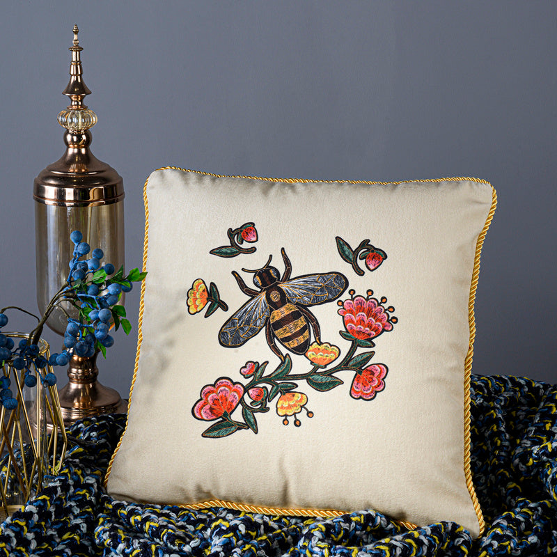Retro Tassel Sofa Cushion Pillow 45x45cm – European Style Nature Print Backrest Pillow with Thick Rope or Tassel | 9 Designs