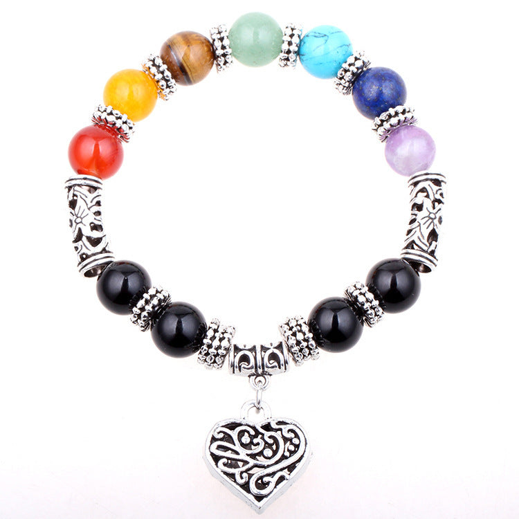 Seven Chakra Yoga Energy Bracelet – Healing Crystal Stones for Balance & Wellness