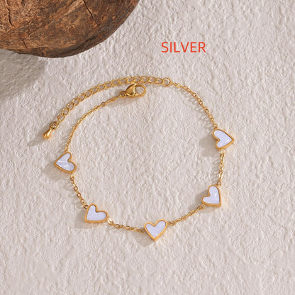 Stainless Steel Dripping Heart Bracelet – Valentine's Day Jewelry Gift