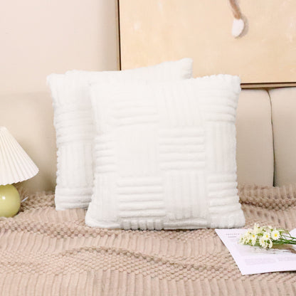 Woven Plush Pillowcase – Soft Textured Cushion Cover for Sofa & Bedroom Decor