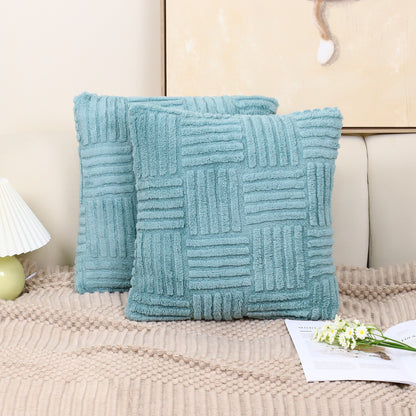 Woven Plush Pillowcase – Soft Textured Cushion Cover for Sofa & Bedroom Decor