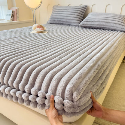 Autumn & Winter Imitation Angora Thickened Fitted Sheet – Soft Student Dormitory Bed Sheet