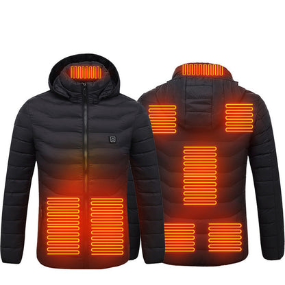 USB Electric Heated Jacket – Thermal Winter Coat with Removable Hood