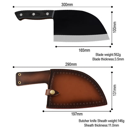 Chinese Kitchen Stainless Steel Butcher Knife – Damascus, Forged & Bright Finish Options