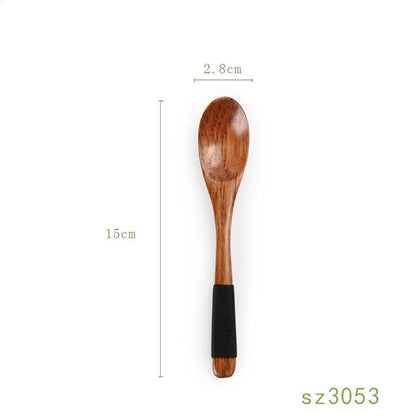 Wooden spoon with measurement details on a white background