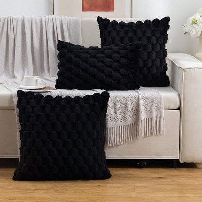 Woven Fleece Solid Color Waist Rest Pillow Cover – Soft Lumbar Support Cushion Case