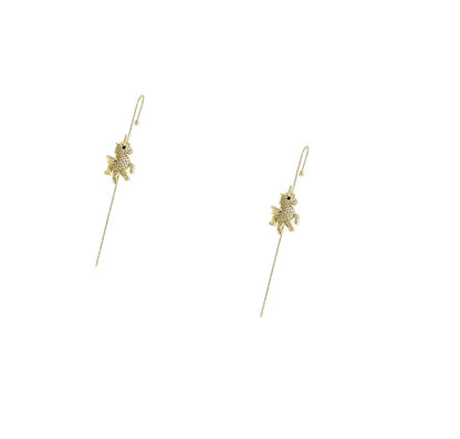 Ear Wrap Crawler Zircon Earrings – Korean Gold & Silver Copper Jewelry for Women