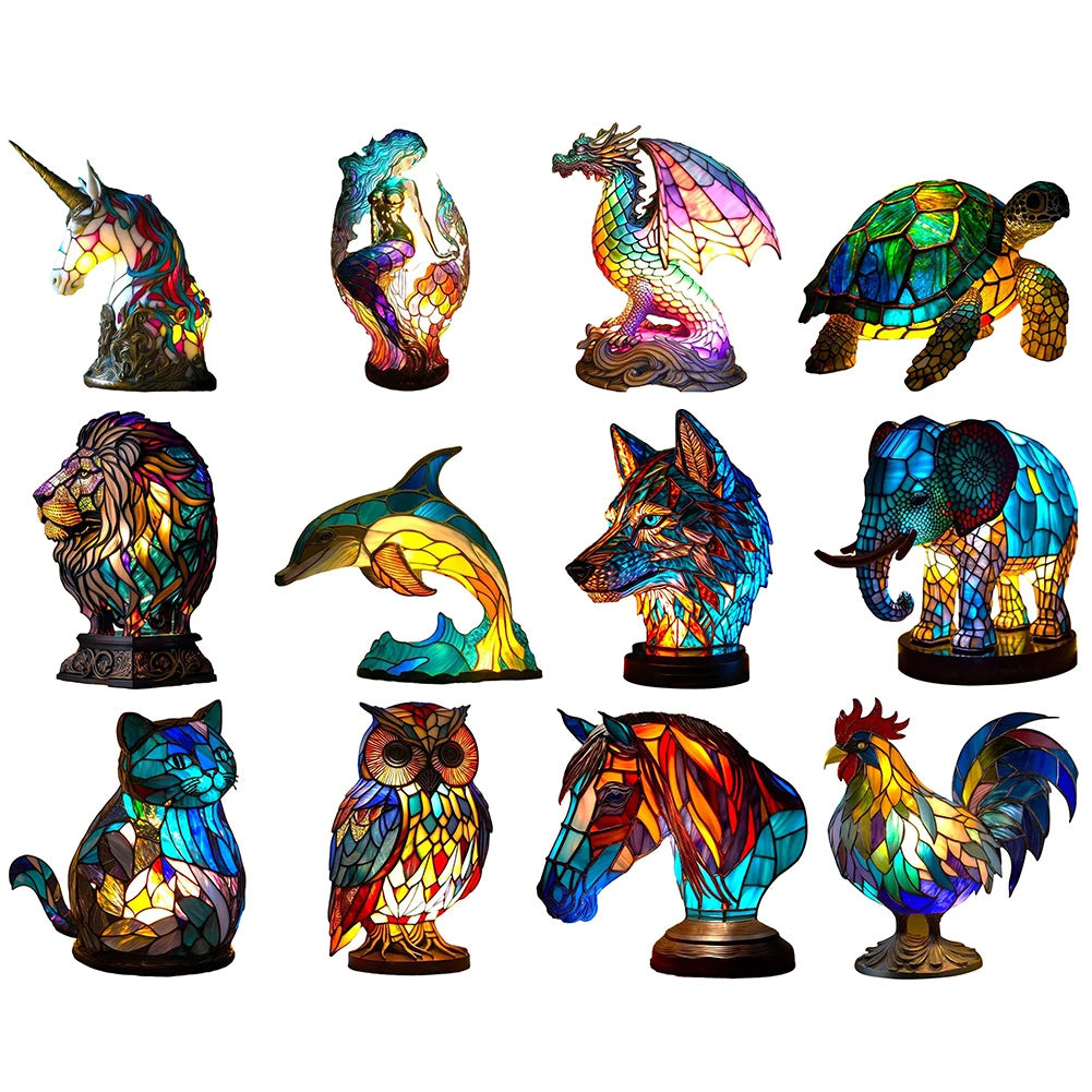 3D Animal Night Light Desk Lamp – Colorful Decorative Table Lamp