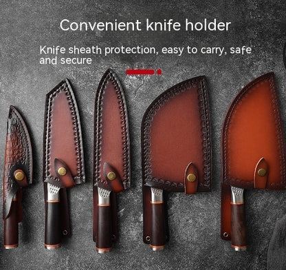 Forged Hammer Pattern Stainless Steel Kitchen Knife Set – Chef, Chopper & Slicing Knives