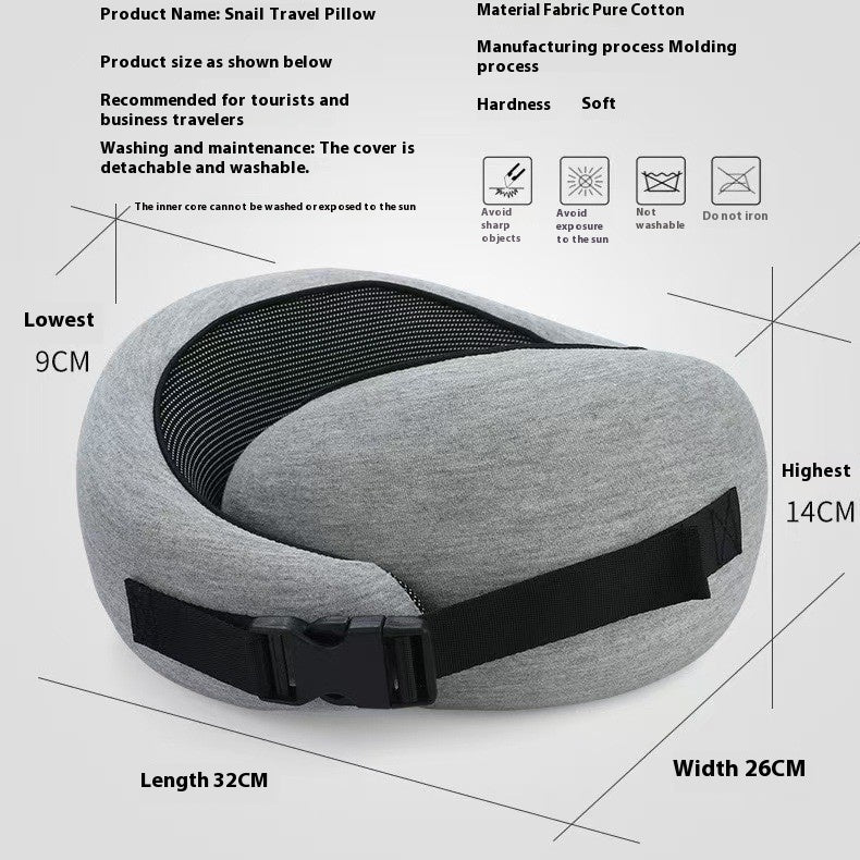 U-Shape Memory Foam Travel Neck Pillow – Adjustable Support for Airplane, Car & Office