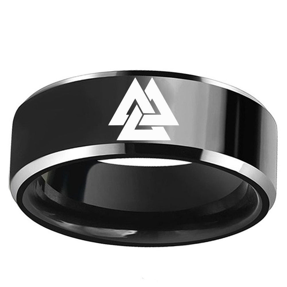 Stainless Steel Viking Odin Symbol Ring – Norse Mythology Jewelry