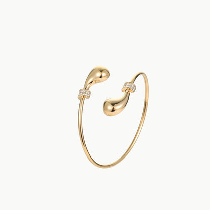 18K Gold-Plated Stainless Steel Opening Bracelet – Geometric INS Fashion Jewelry for Women