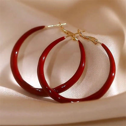 Retro Oil-Spot Glaze Drop Earrings – Sweet Tassel Circle Jewelry for Women